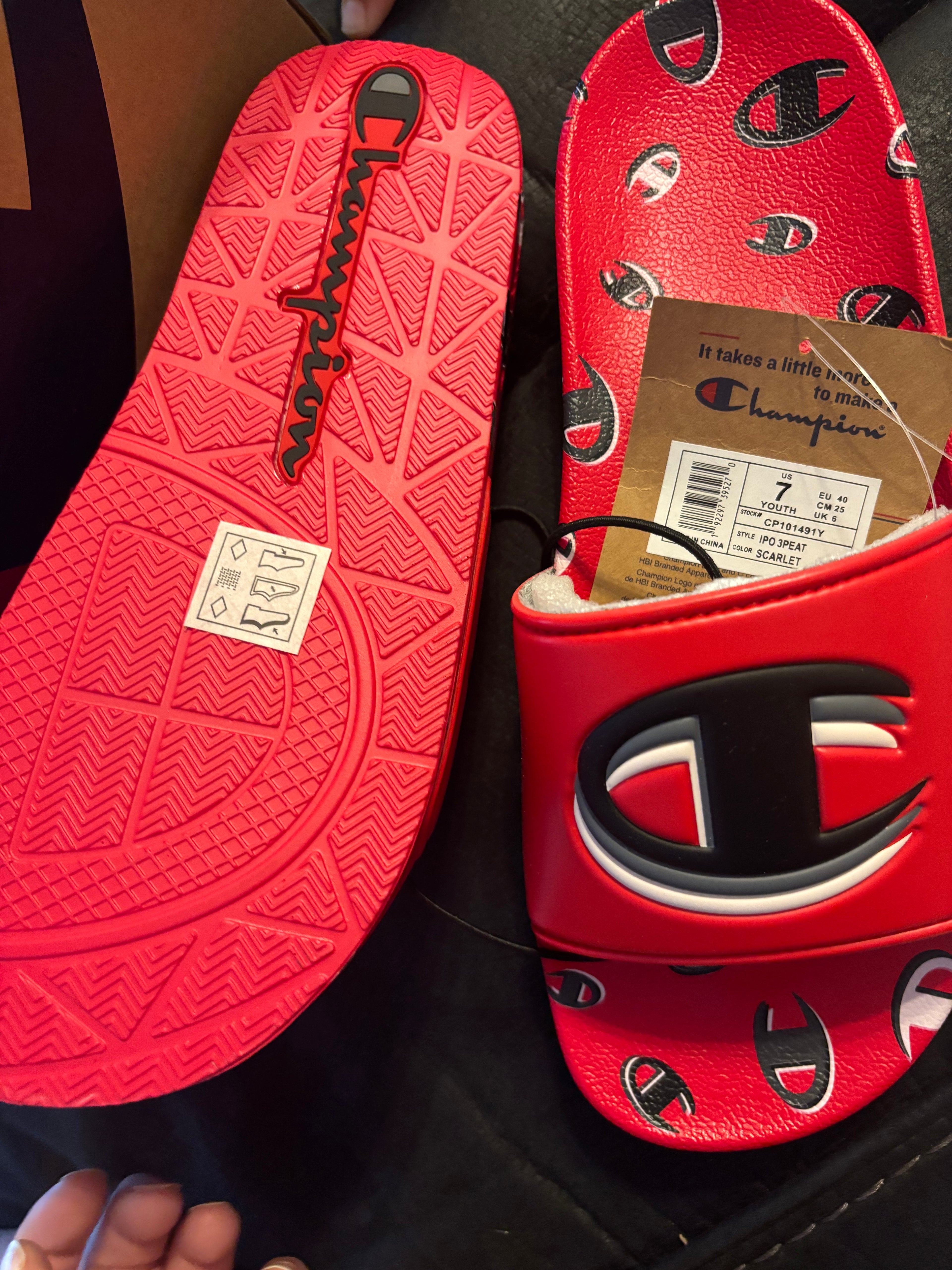 Champion Scarlet Slide Sandals in Red