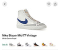 Nike Blazer Mid '77 Vintage - White with Royal Blue Swoosh