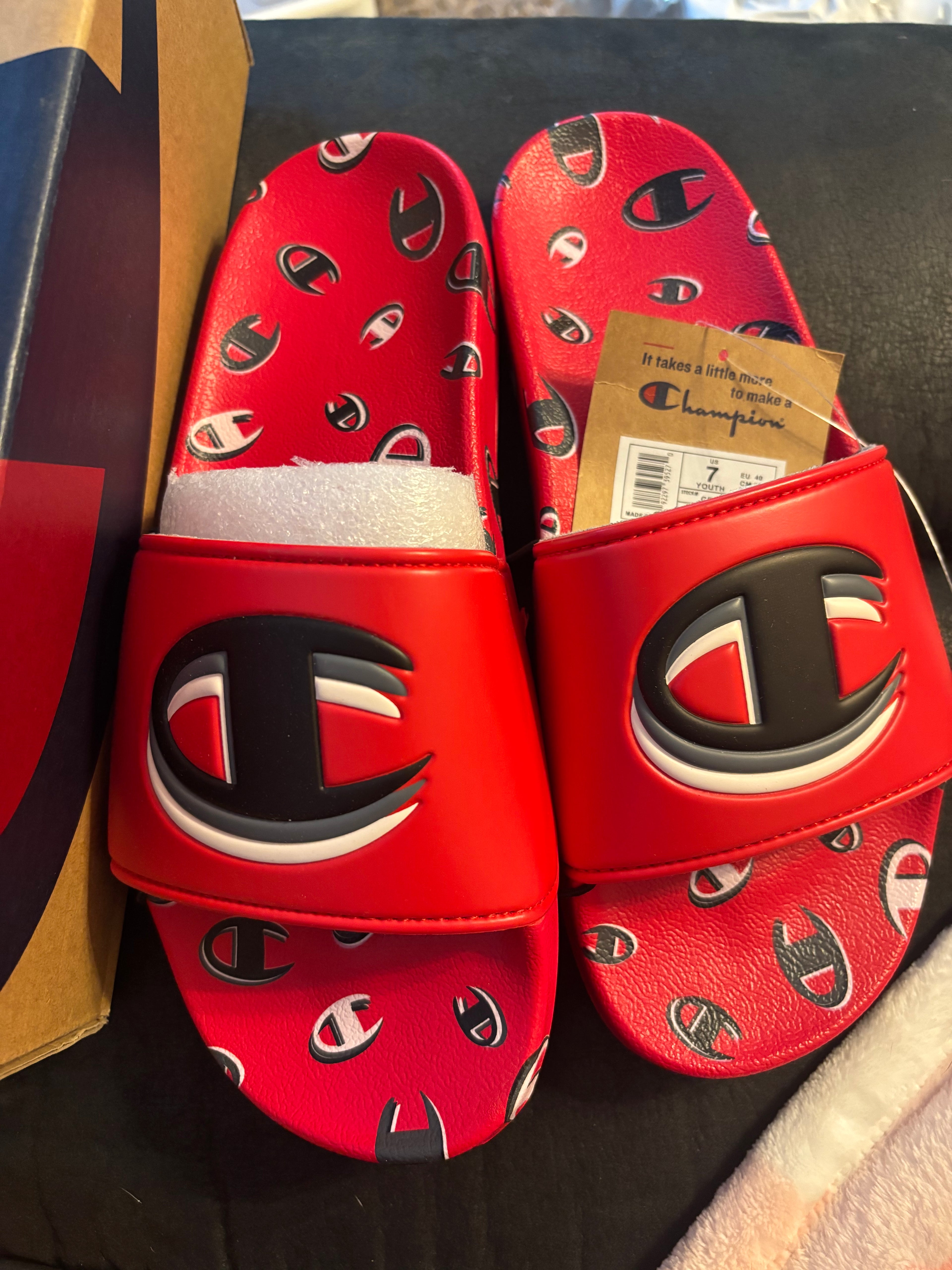 Champion Scarlet Slide Sandals in Red