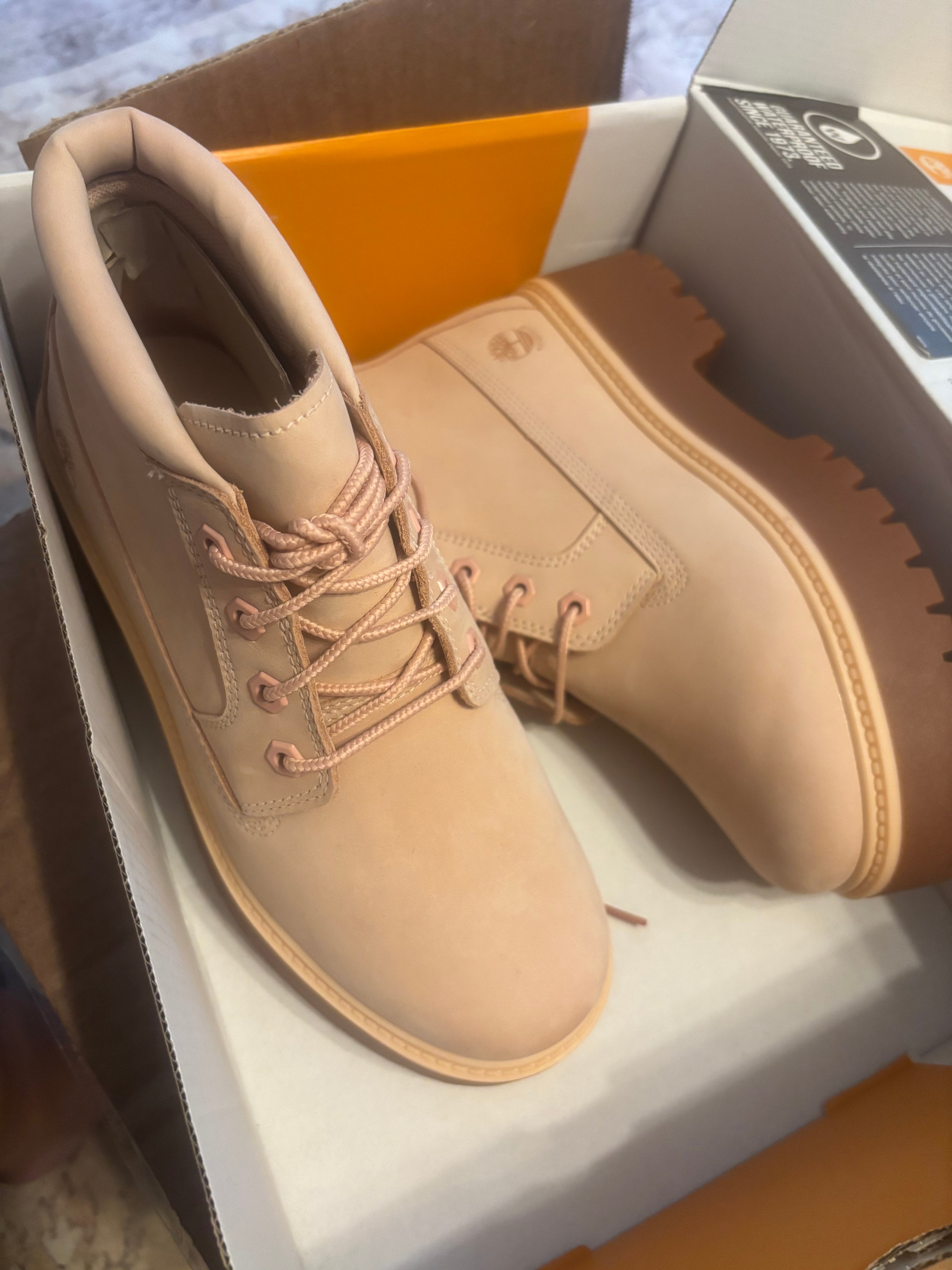 Timberland Women's Stone Street Waterproof Platform Chukka in light pink