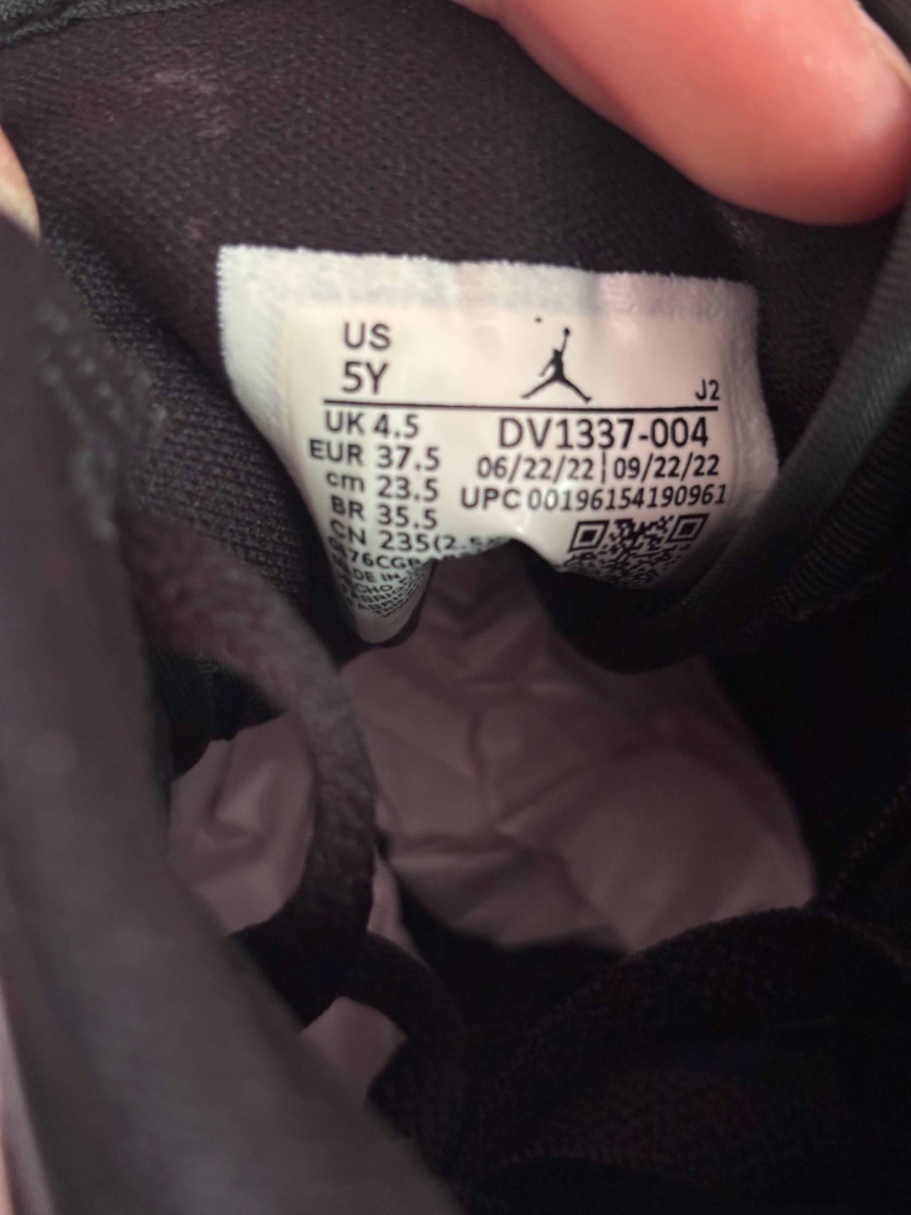 Jordan Mid-Top Patent Leather Sneaker in Black and White space jam