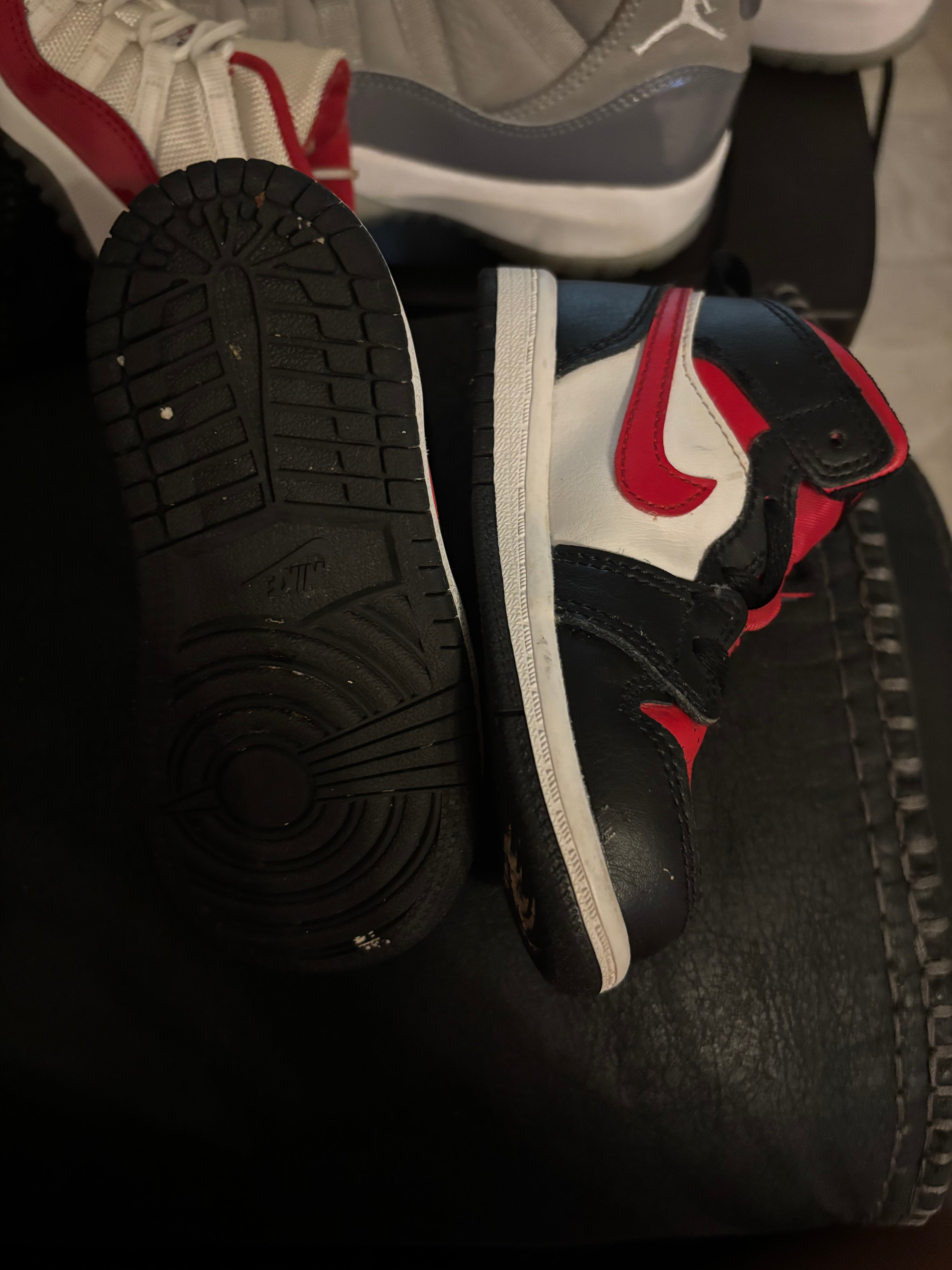 Nike Air Jordan 1 Mid TD Kids 'Black/Fire Red' Infant Sneaker