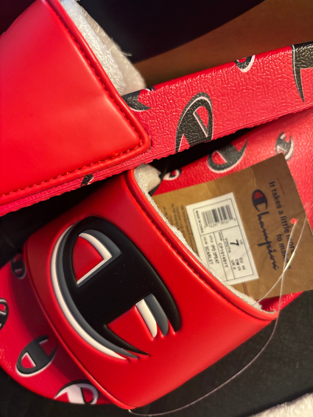 Champion Scarlet Slide Sandals in Red