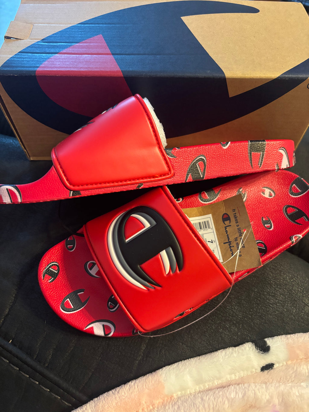 Champion Scarlet Slide Sandals in Red