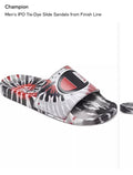 Champion Tie-Dye Slide Sandals in Black, White & Red