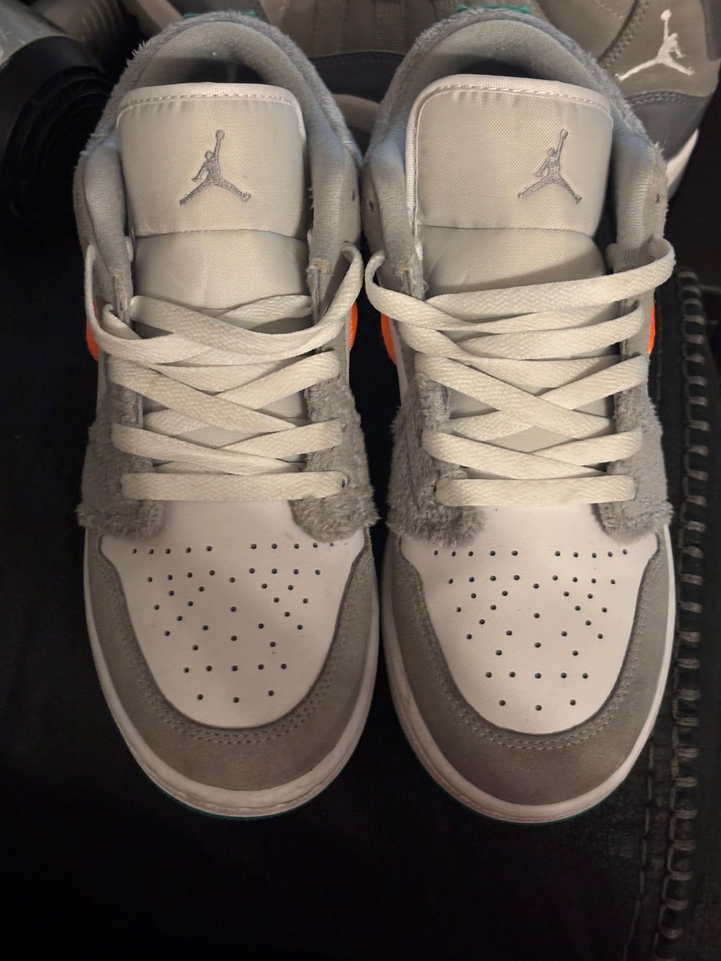 Nike Air Jordan 1 Low GS 'Rabbit' - White, Gray, Orange, Green