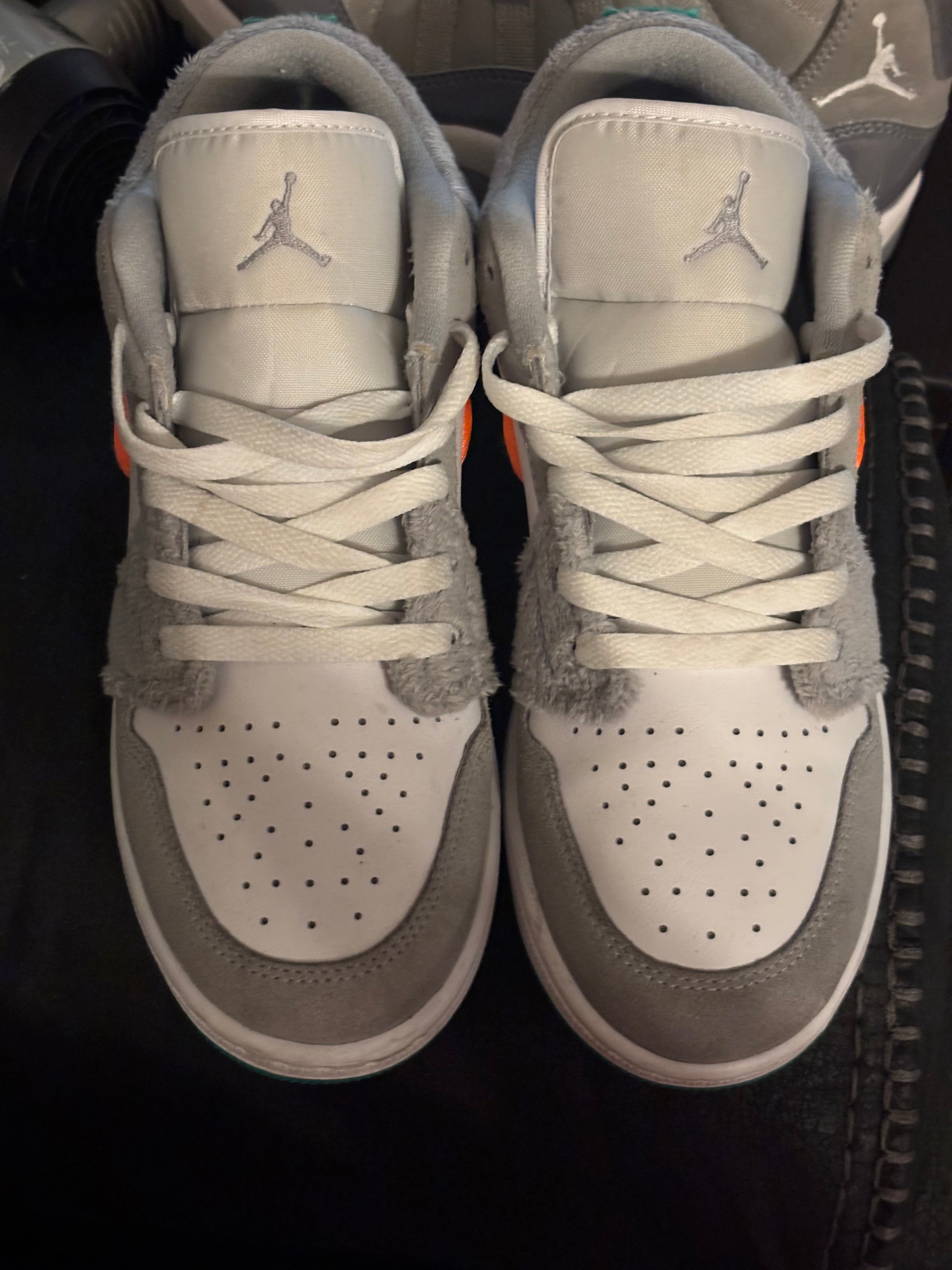 Nike Air Jordan 1 Low GS 'Rabbit' - White, Gray, Orange, Green