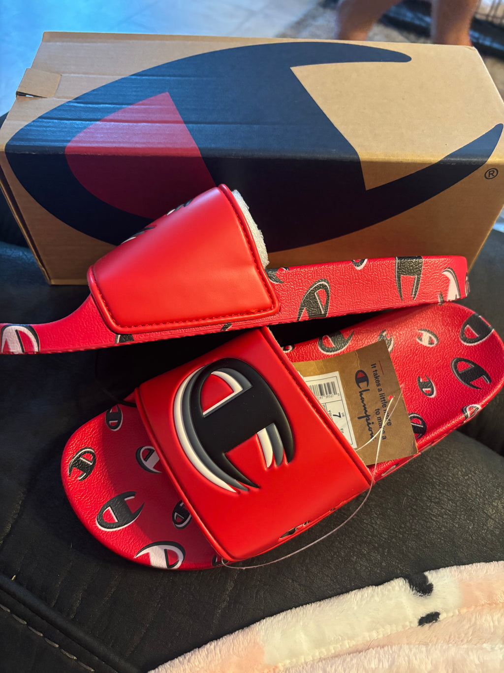 Champion Scarlet Slide Sandals in Red