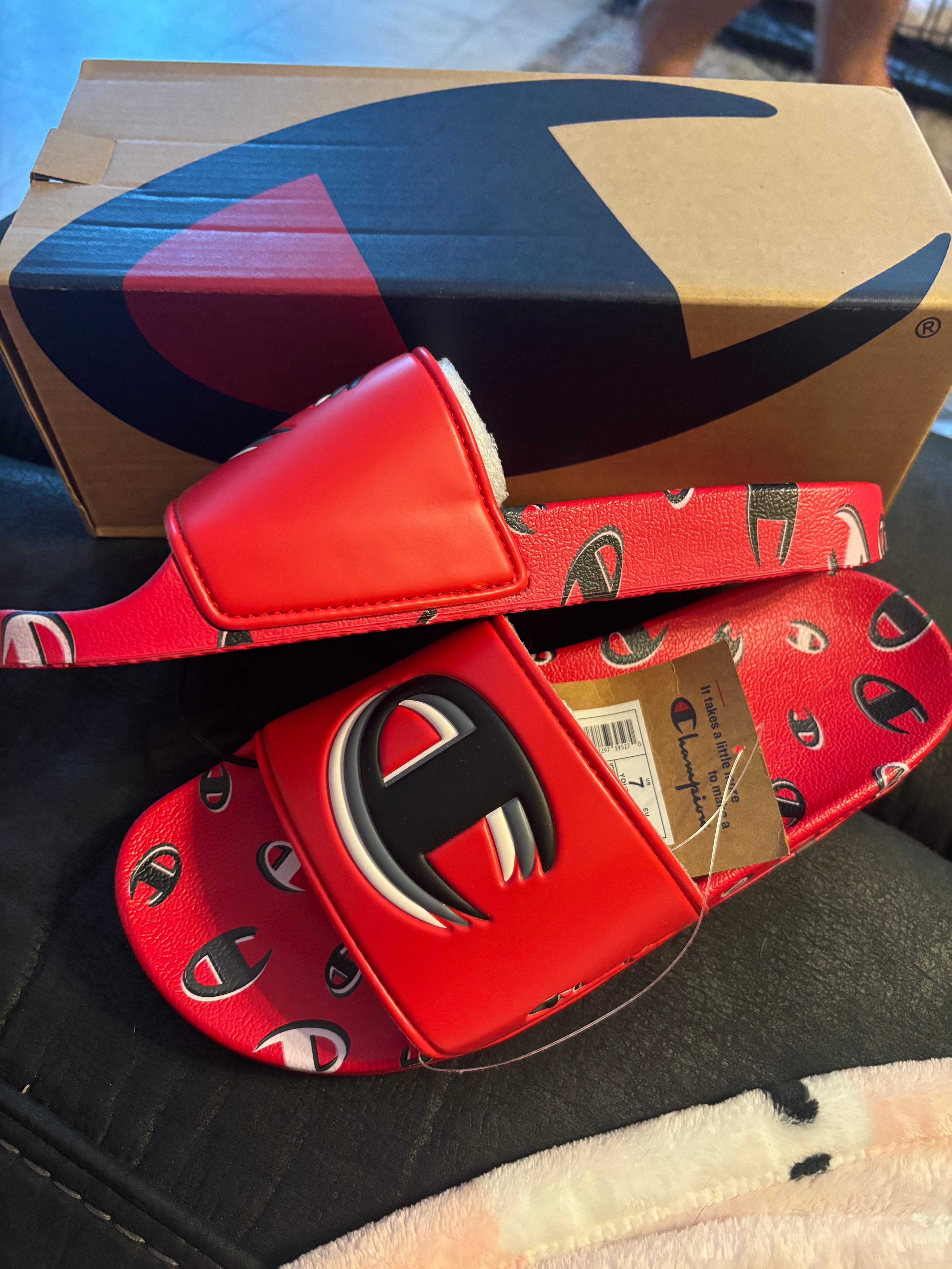 Champion Scarlet Slide Sandals in Red