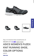 Asics Women's Knit Running Shoe - Black/Gray