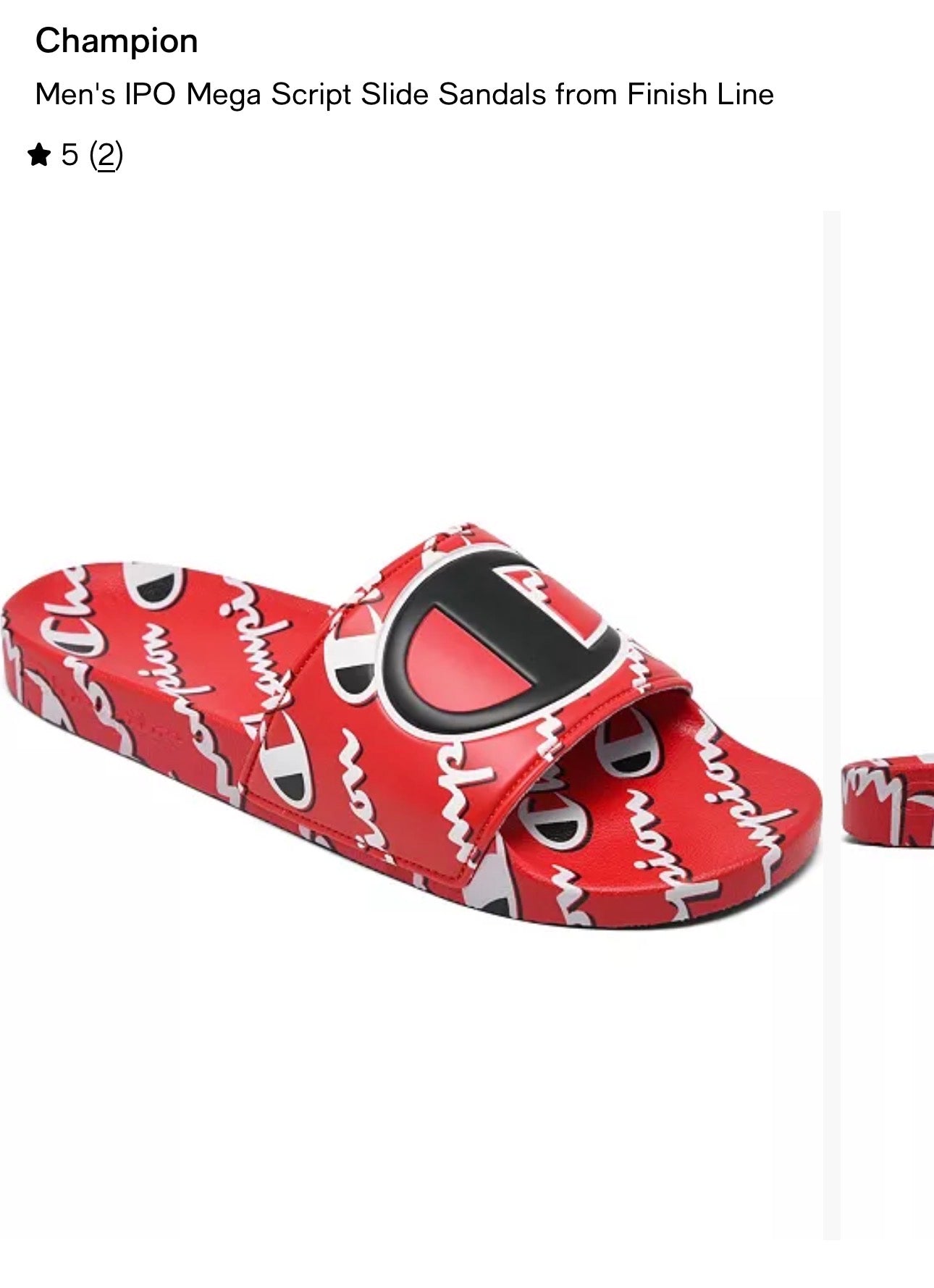 Champion Scarlet Slide Sandals in Red