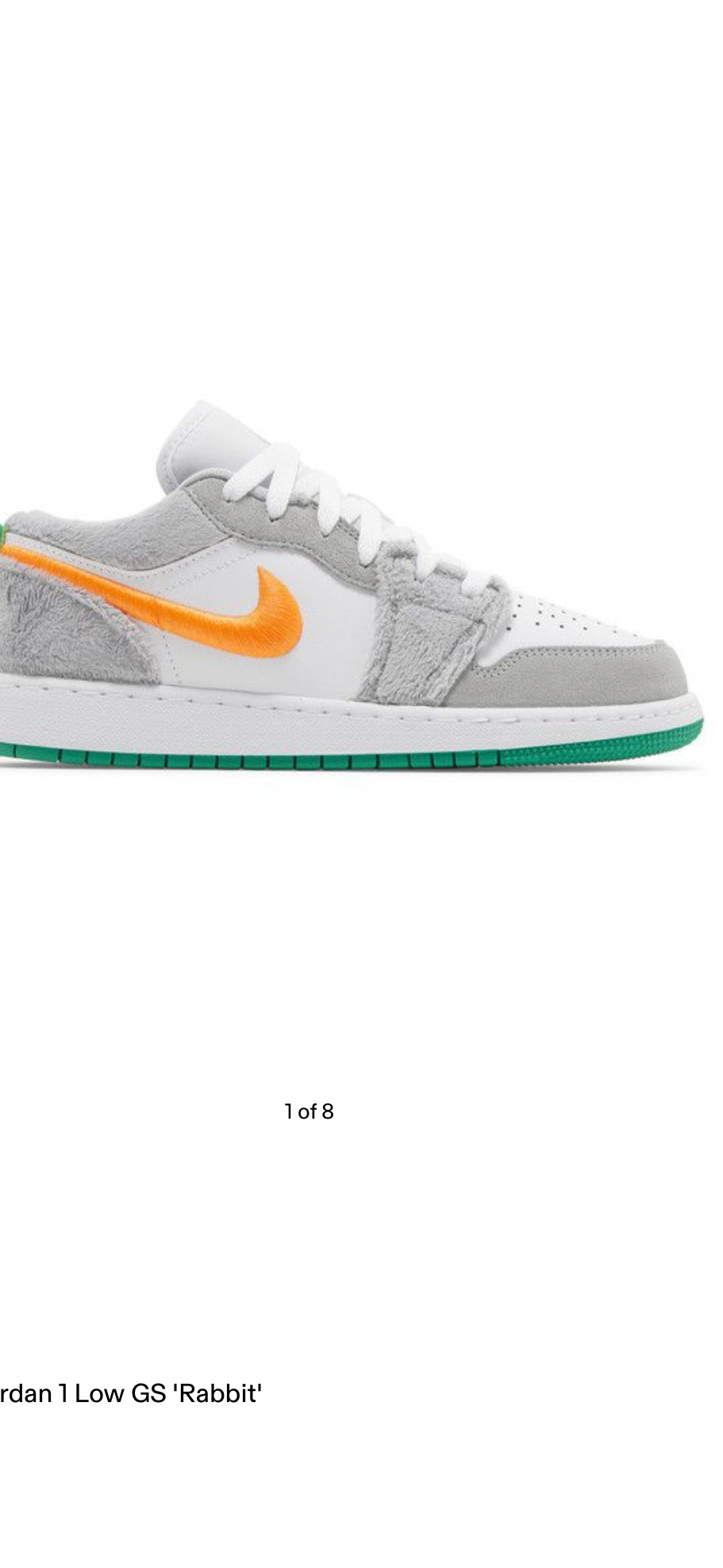 Nike Air Jordan 1 Low GS 'Rabbit' - White, Gray, Orange, Green