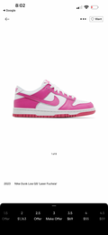 Nike Kids Dunk Low in Fuchsia and White