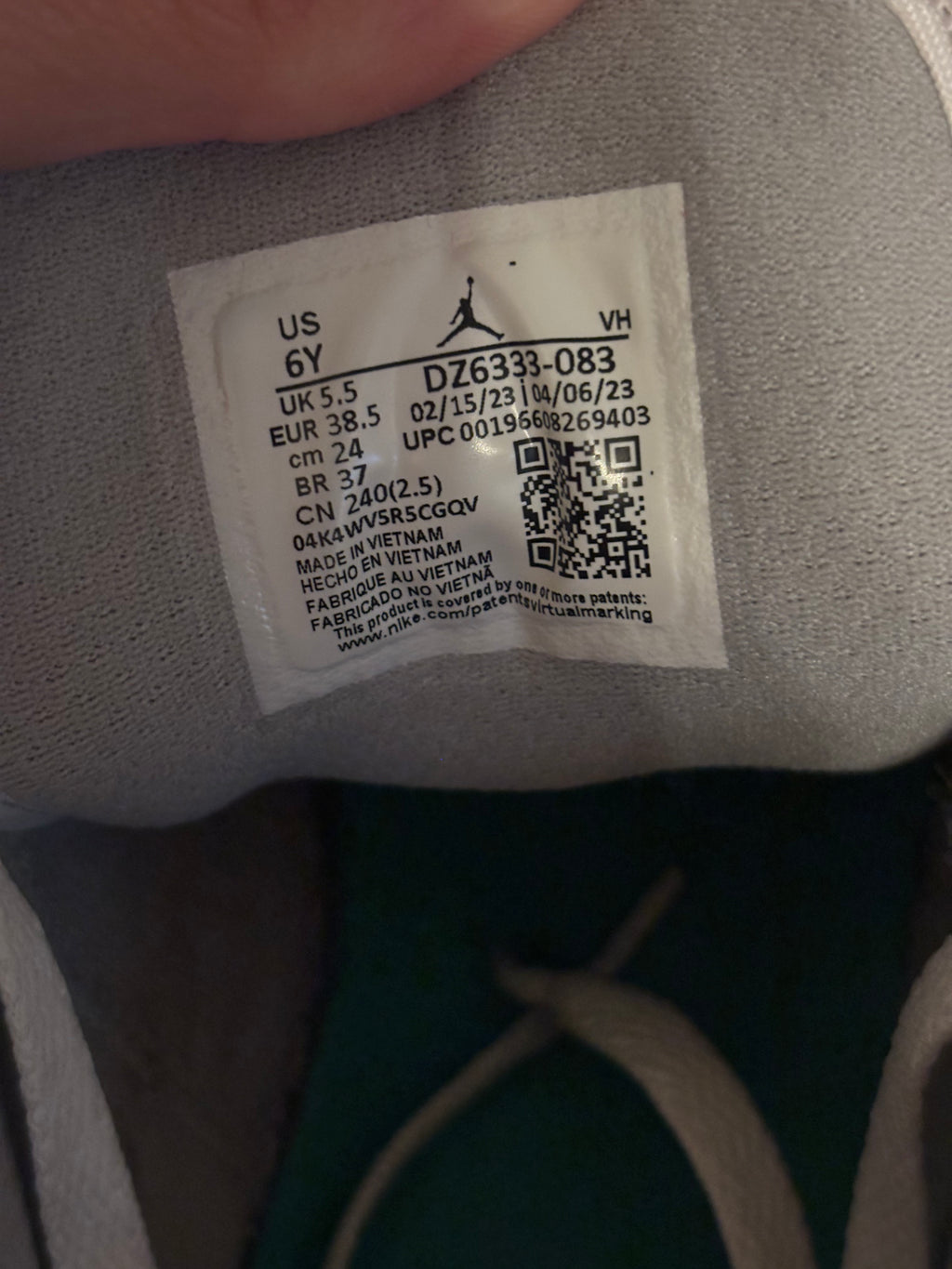 Nike Air Jordan 1 Low GS 'Rabbit' - White, Gray, Orange, Green