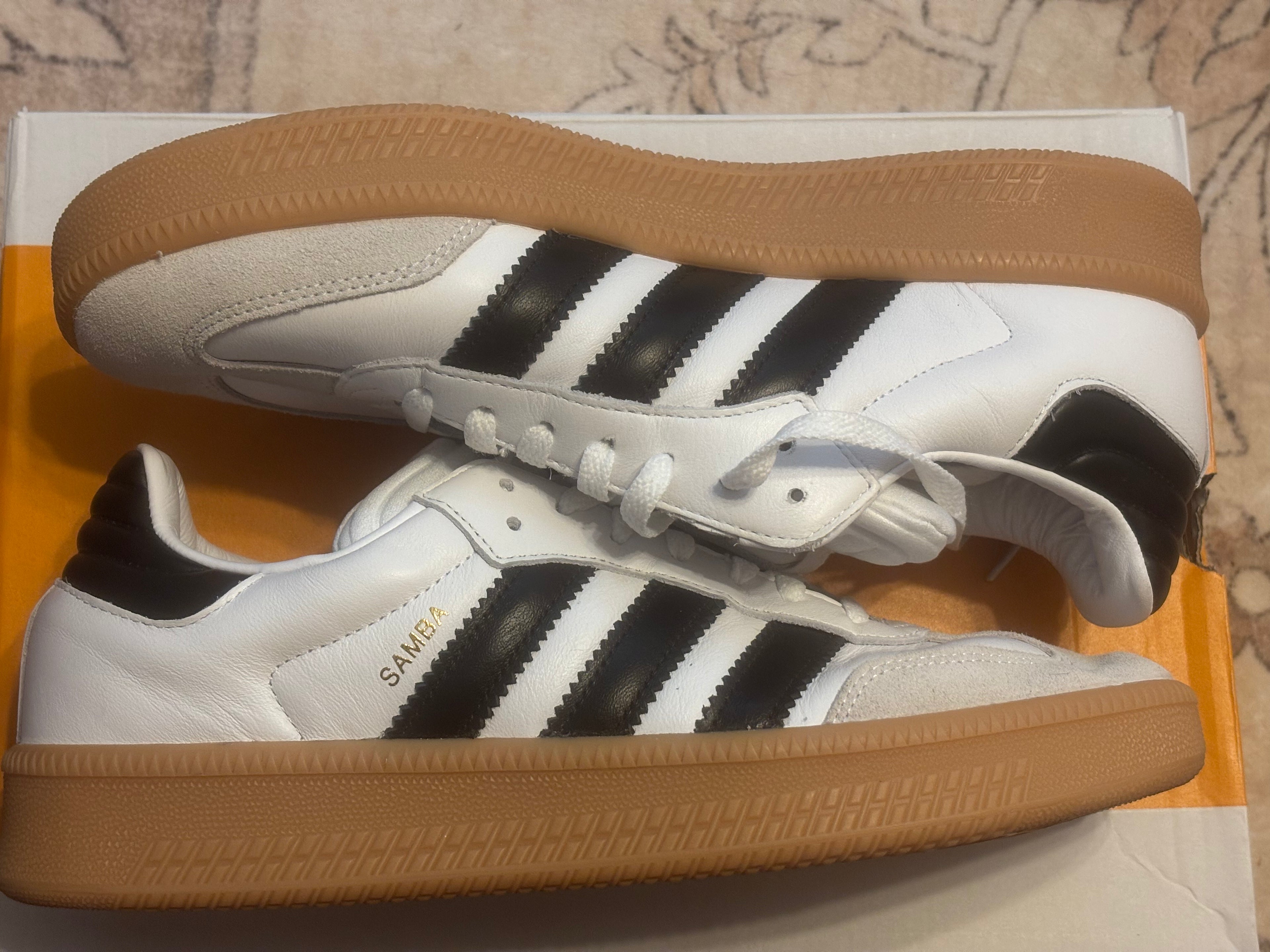 Adidas Samba White Black Gum Sole Sneakers 11m