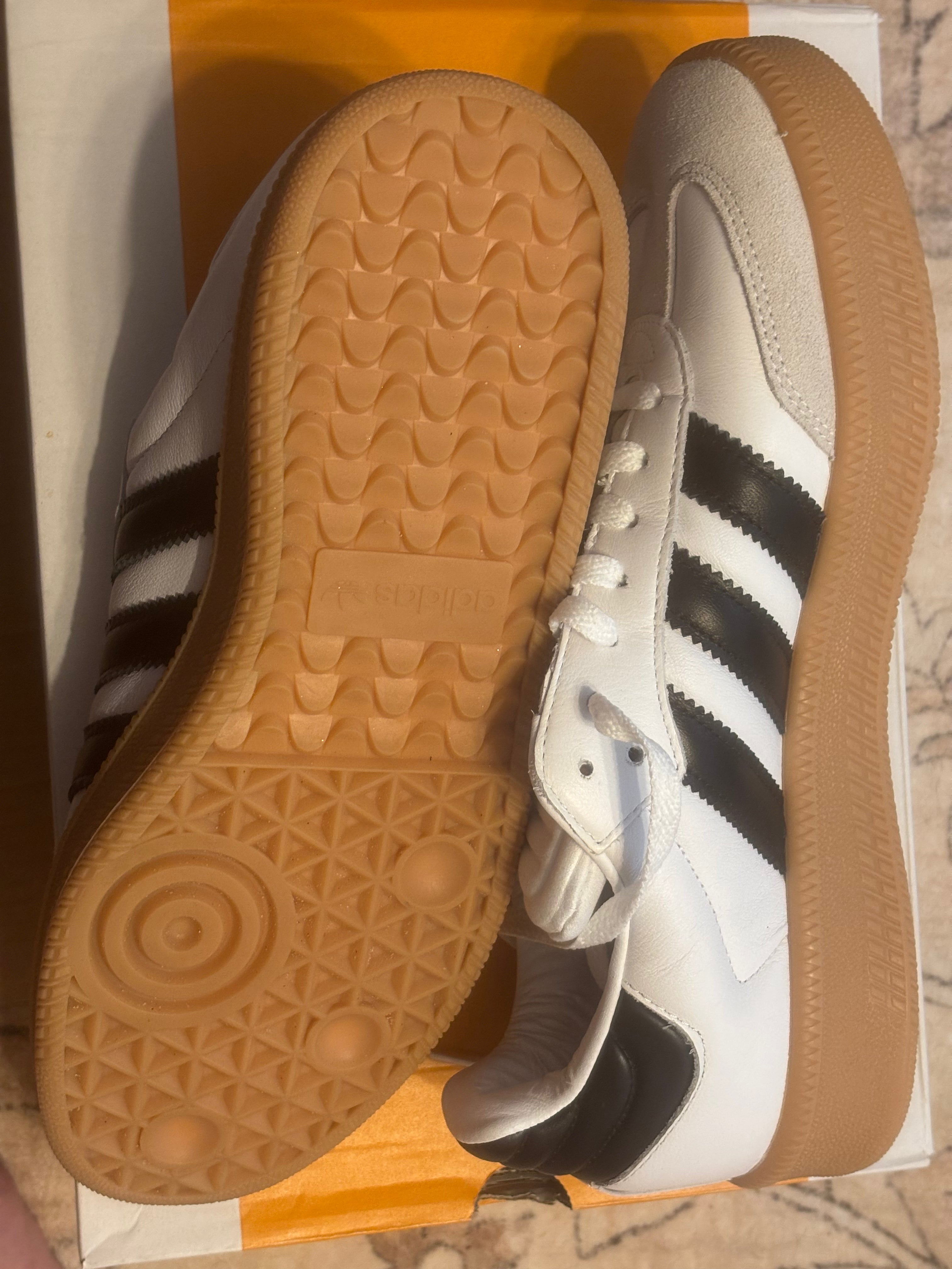 Adidas Samba White Black Gum Sole Sneakers 11m